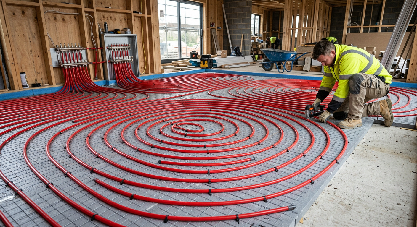 Installation de plancher chauffant hydraulique à Clamart 95