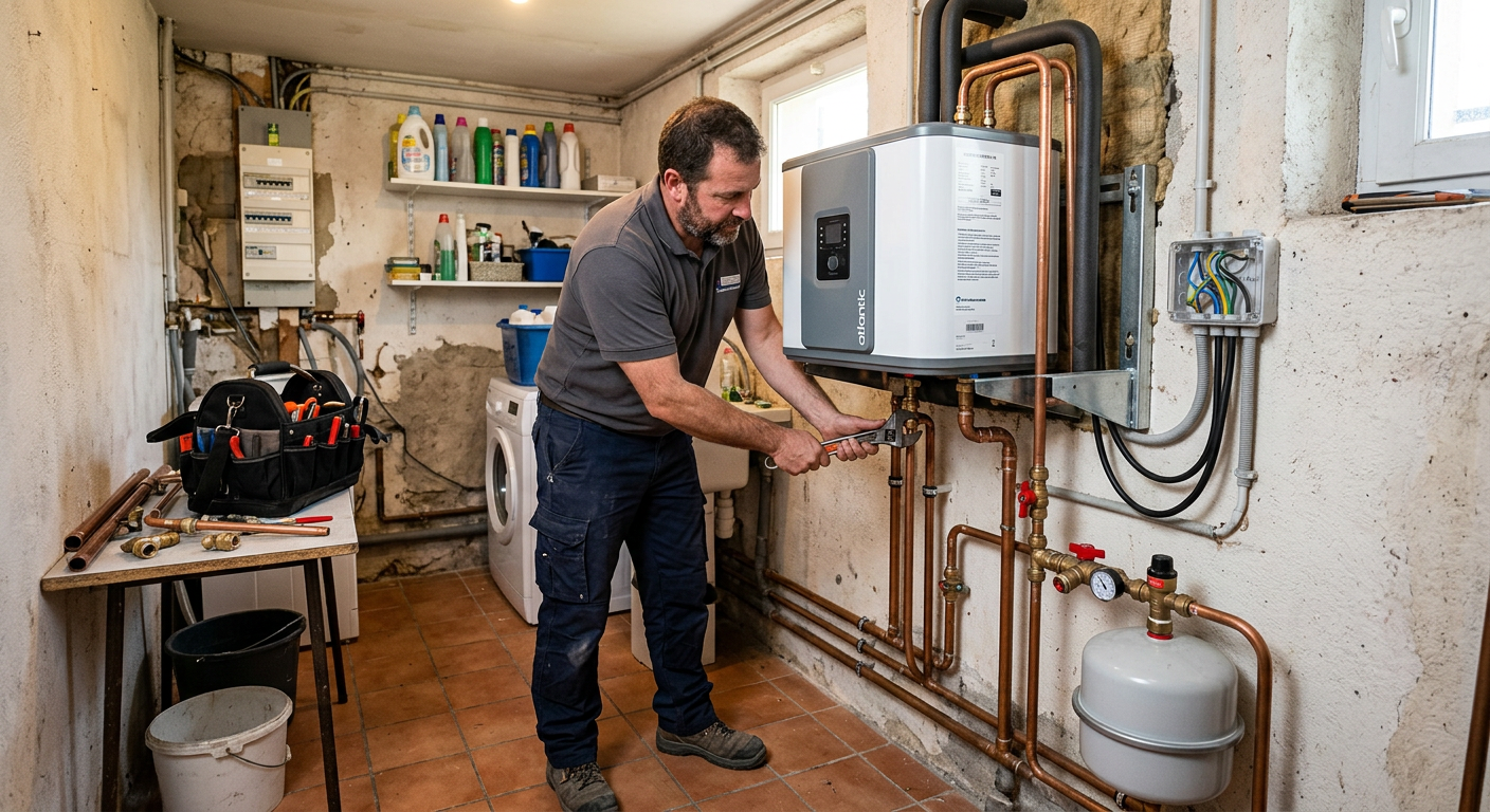 Pose de chauffe-eau thermodynamique par un plombier à Clamart