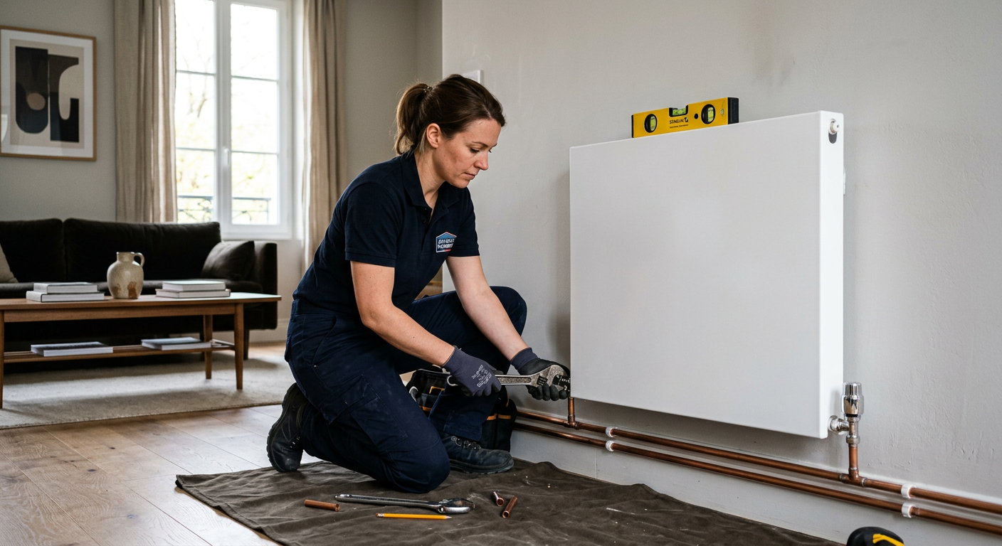 Installation de radiateur et robinet thermostatique à Clamart